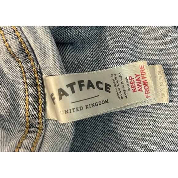 Fat Face Women’s Distressed Blue Denim Jacket Size 4 - Picture 9 of 9